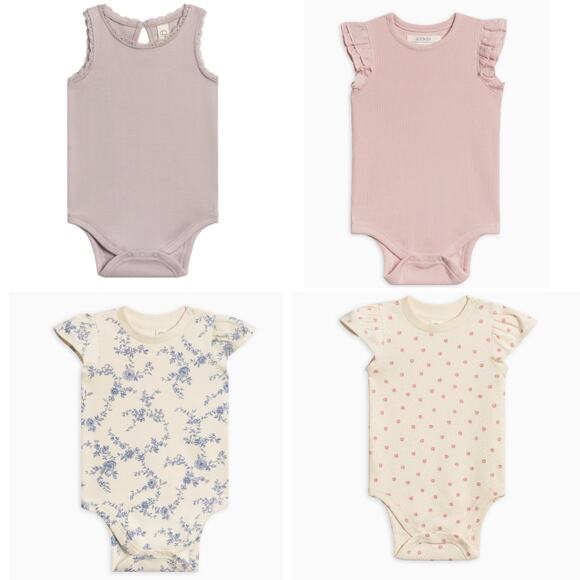 (Bundle of 4) Colored Organics Bodysuits in Assorted Colors - Picture 1 of 8